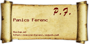 Panics Ferenc névjegykártya